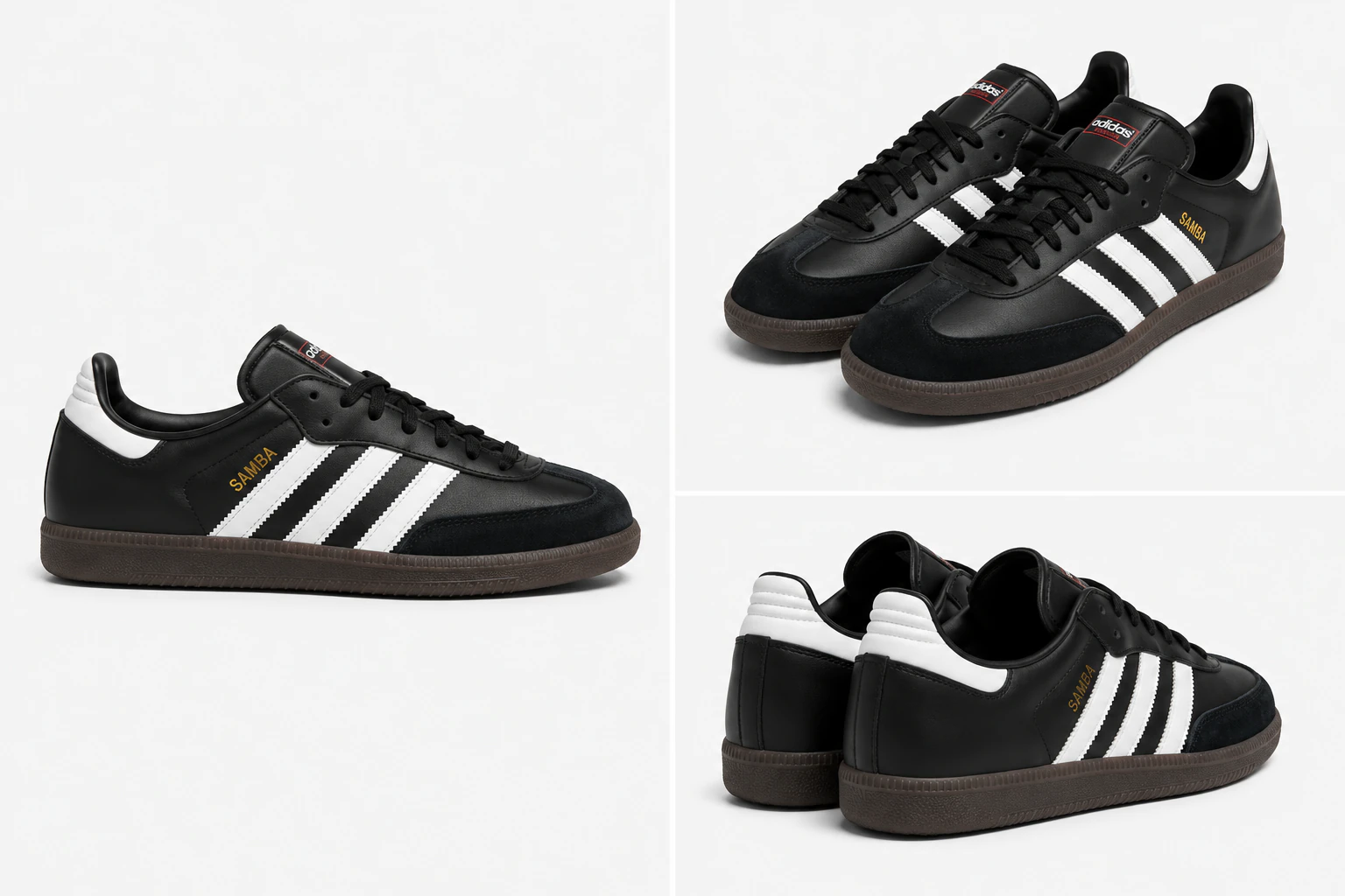 Samba Cuero Negro Blanco