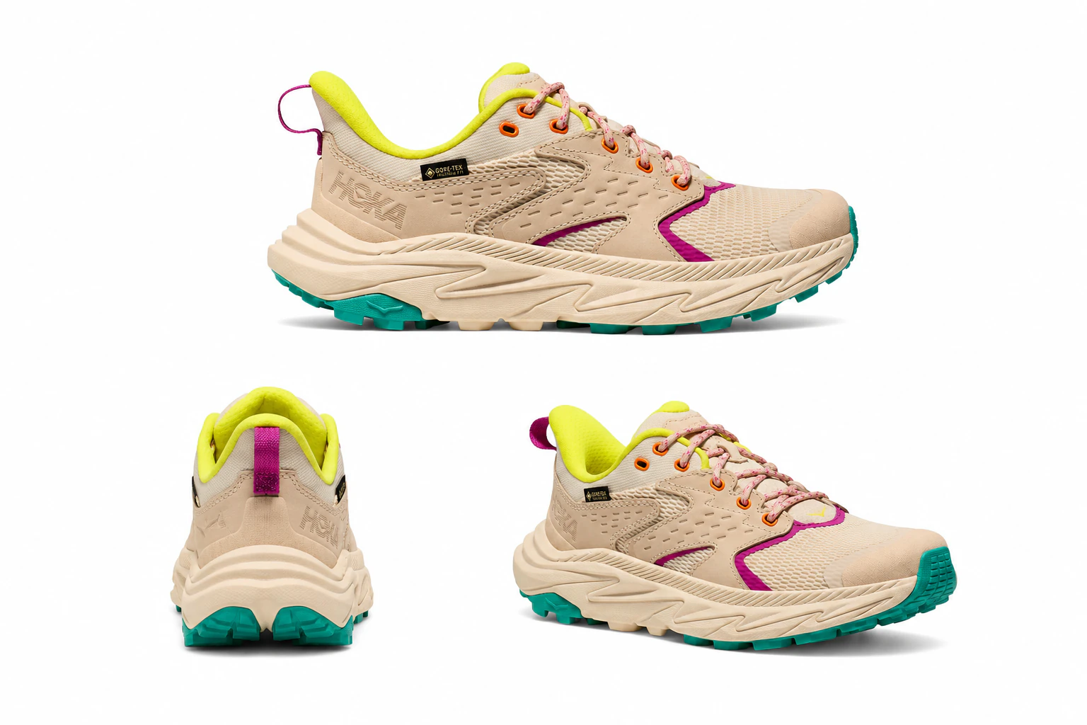 Hoka Big Kids Anacapa 2 Low Gtx Size 4 Vanilla/electric Aqua