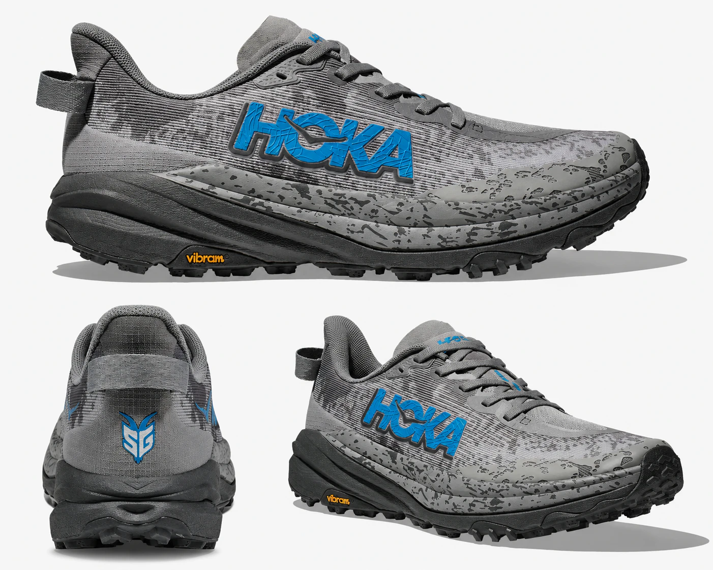 One One Speedgoat 6 Gris Galáctico Hoka Azul