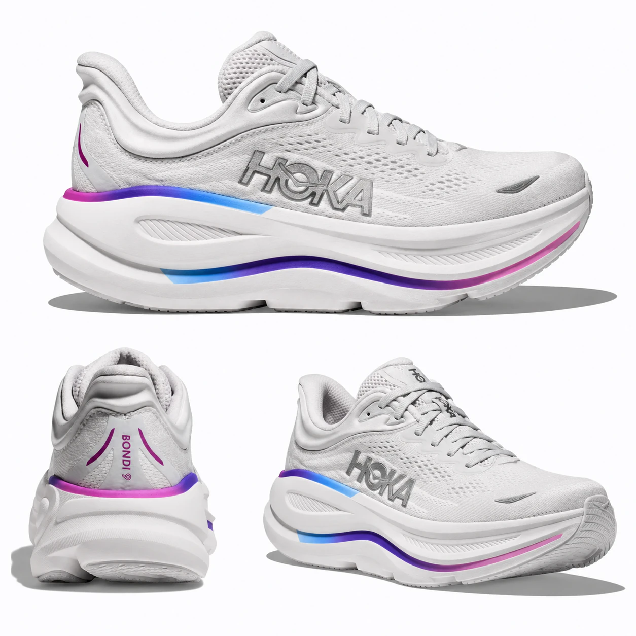Bondi 9 Women's Wide D Cosmic Grey, White