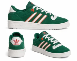 Rivalry Low Miami Team Dark Green White Orange Suede Sneaker