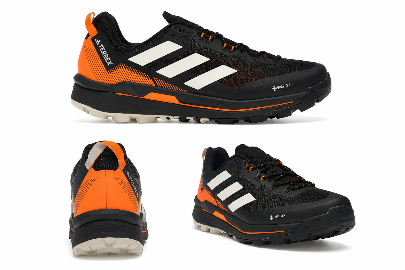 Terrex Skychaser Tech Low Gore-Tex Core Negro Wonder Beige Semi Impact Anaranjado