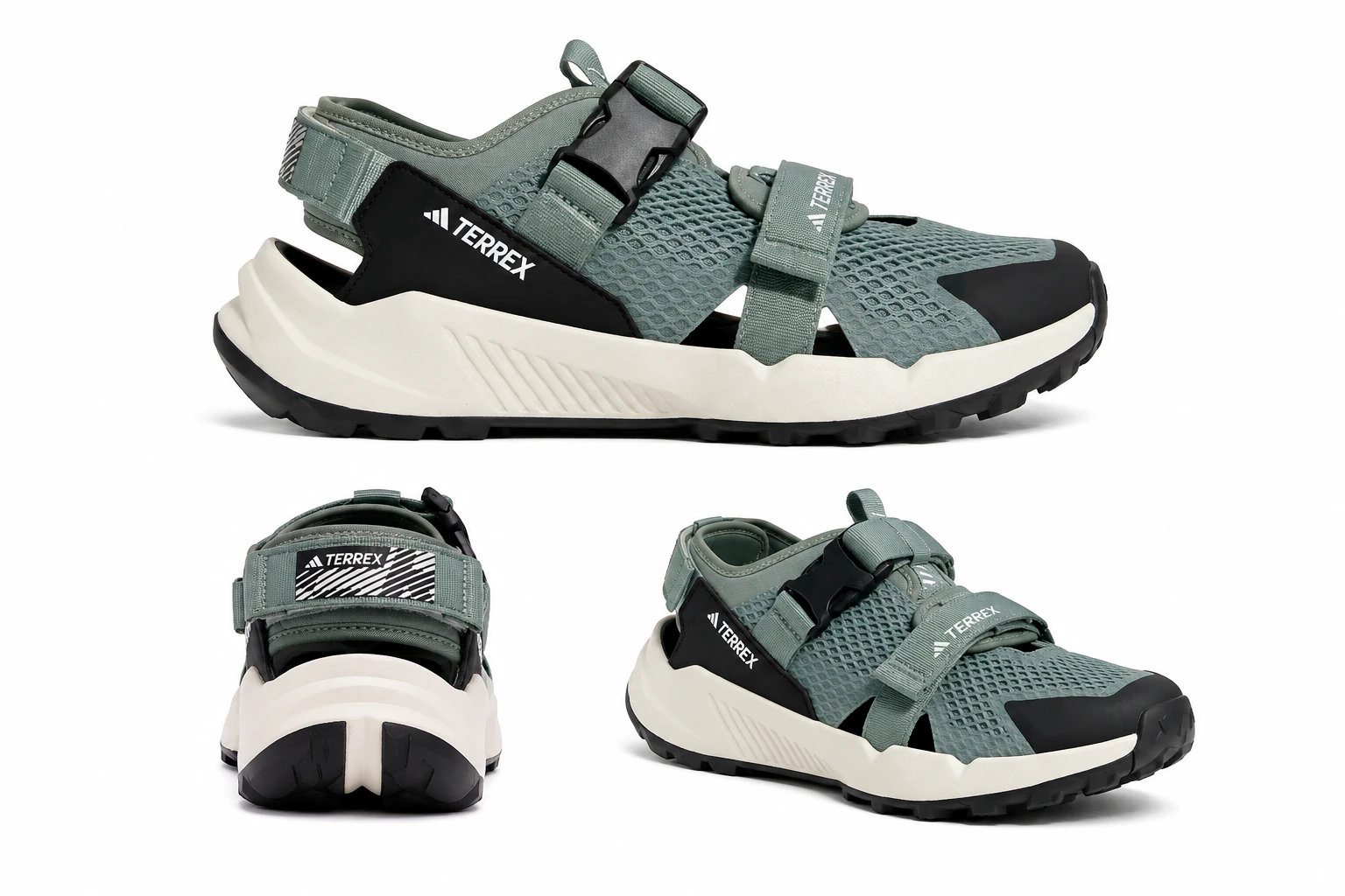 Terrex Hydroterra At Sandalias Plateado Verde Core Negro Crystal Jade
