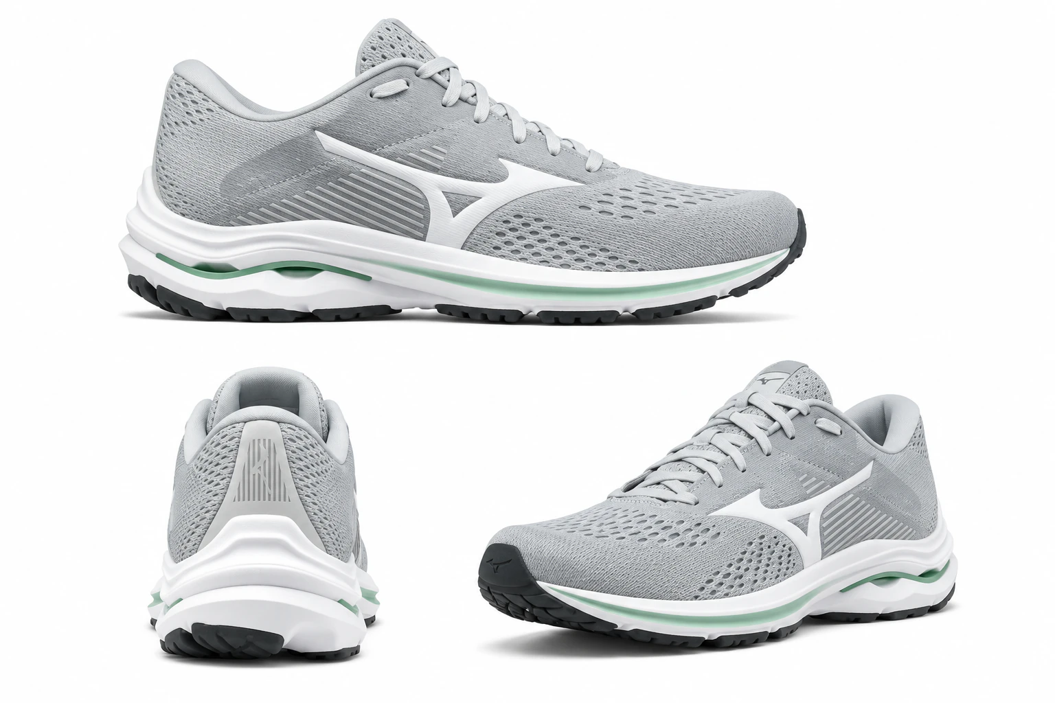 Wave Inspire 17 Running Shoes Gray White Green