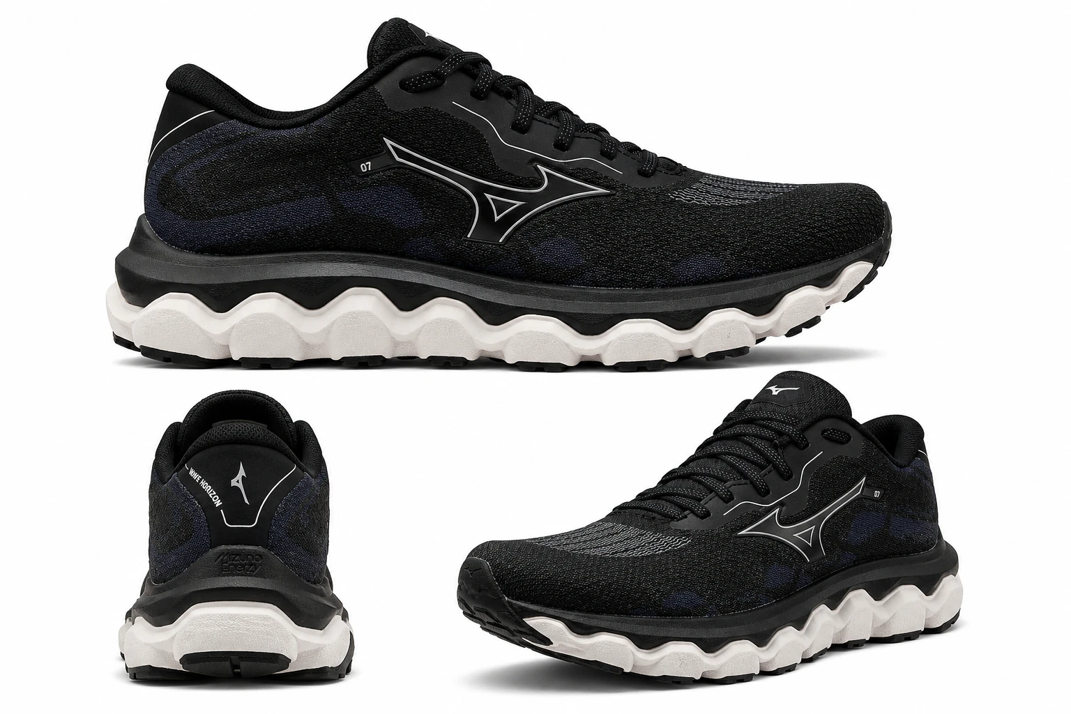 Mizuno Wave Horizon 7 Black / White / Nimbus Cloud