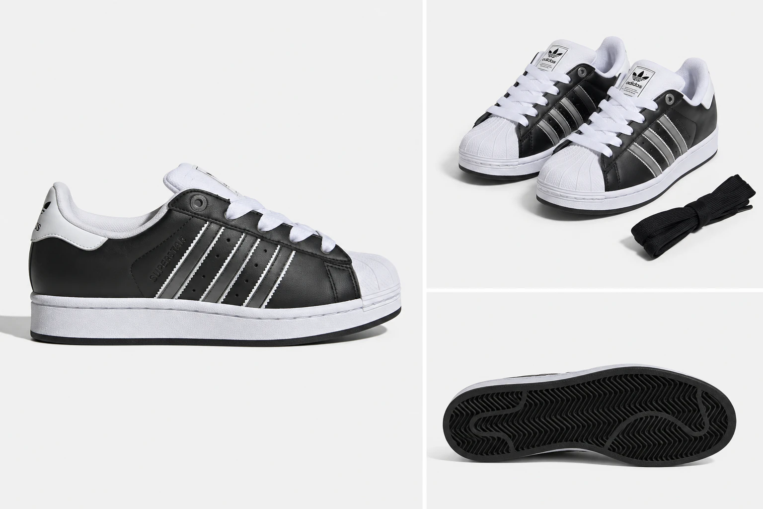 Superstar II Core Black Matte Silver Cloud White